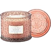LA JOLIE MUSE Santal Rosé Candle - Saffron, Rose, Patchouli | 12 oz Large 2-Wick Soy Wax Candle | 60 Hours Clean Burn | Valentines Day Gifts for Her | Elegant Home Décor