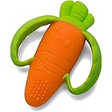 Infantino Lil' Nibble Teethers Carrot - Silicone Soft-Textured teether for Sensory Exploration and Teething Relief, with Easy