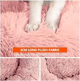 OKPOW Donut Dog Bed 60cm Calming Calming Anti Anxiety Non Slip Bottom view 6
