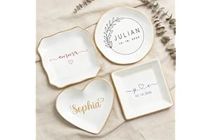 Personalized Jewelry Dish with Text Custom Decorative Necklaces Ring Dish Holder Customized Earrings Trinket Tray for Women M