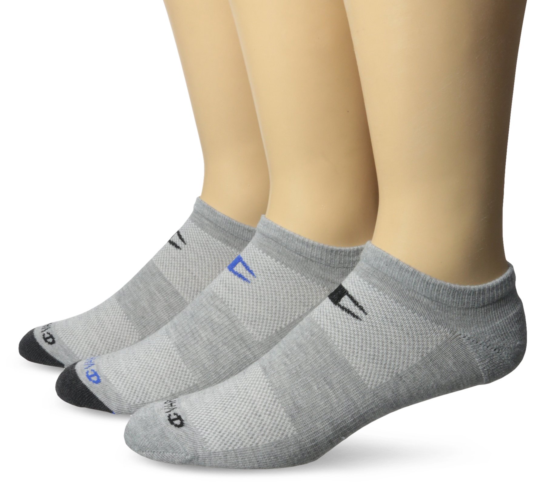Champion Men's 3 Pack No Show Training Socks Grey Assortment 612 eBay