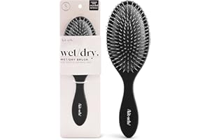 Kitsch Recycled Plastic Wet/Dry Hair Brush, Detangling Tool for Curly or Straight Styles, Brush for Tangled Strands, Flexible