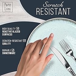 Stoneware Dinner Plates Set of 4, Modern Style