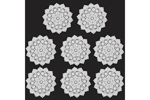 TEYOON 8 Pieces Lace Doilies White Crochet Round Pack 3…