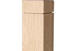 ASCENSION STAIR PARTS 300N Square Oak Newel Post - 3' x 48' Premium Hardwood Staircase Newel, Durable Indoor, Elegant Modern Routed & Notched Top
