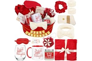 Zopeal Gift Basket Set for Women Birthday Christmas Relaxing Self Care Spa Gifts for Mom Her Friend Sister Wife Grandma Thanksgiving Get Well Surprise(Red)