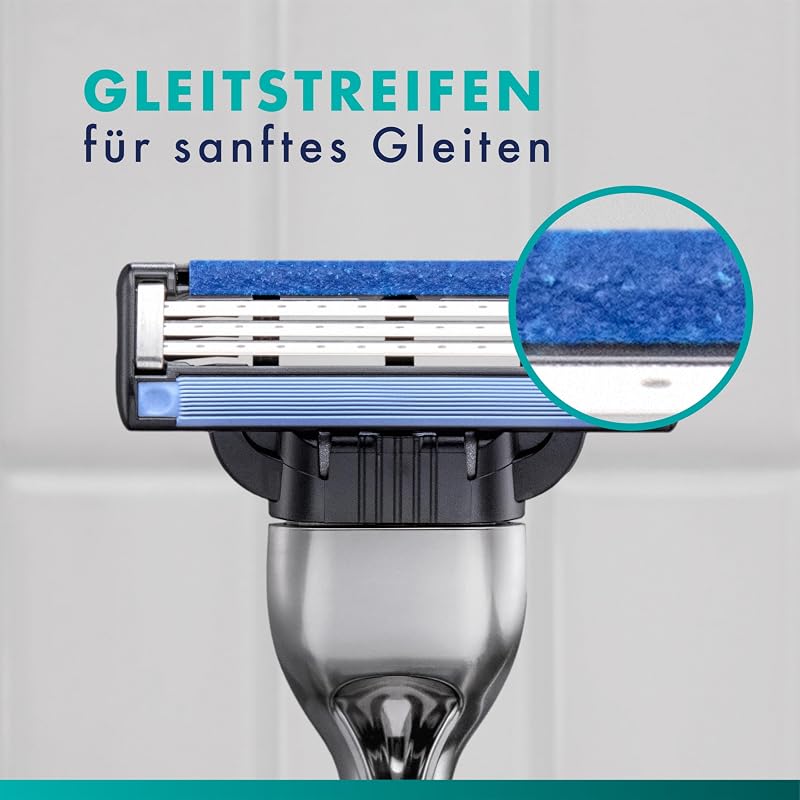 Mach 3 Klingen Herren, 24 Original Rasierklingen, Blau