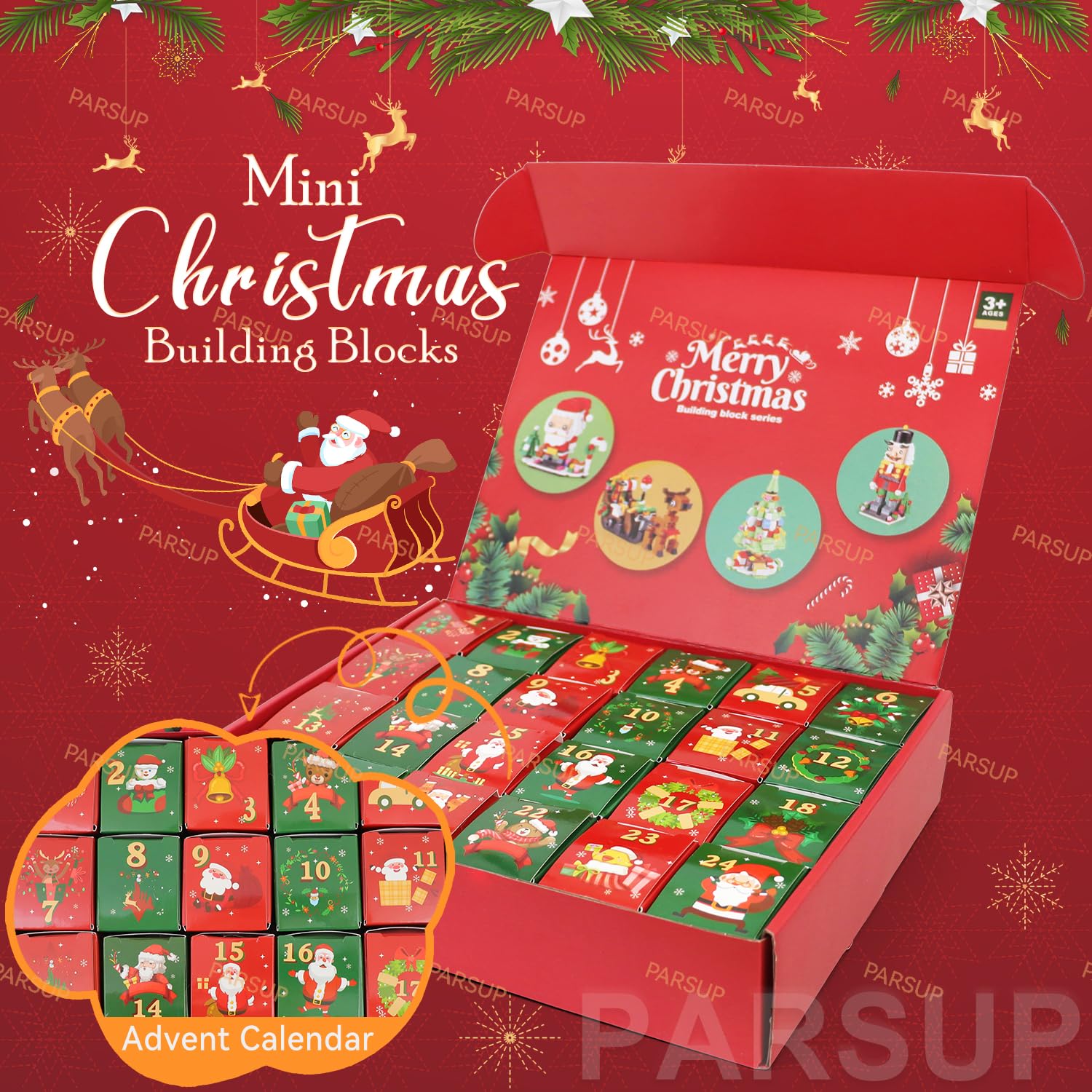 Christmas Advent Calendar 2025, 6 in 1 Building Blocks, 24 Days Countdown Calendar Toys for Kids, Building Toys Party Favors, Xmas Gifts for Boys & Girls