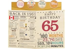 65th Birthday Card for Women Men, Celebrated 65 Year Old Birthday Decorations, Official Retirement Birthday Card for Mother D