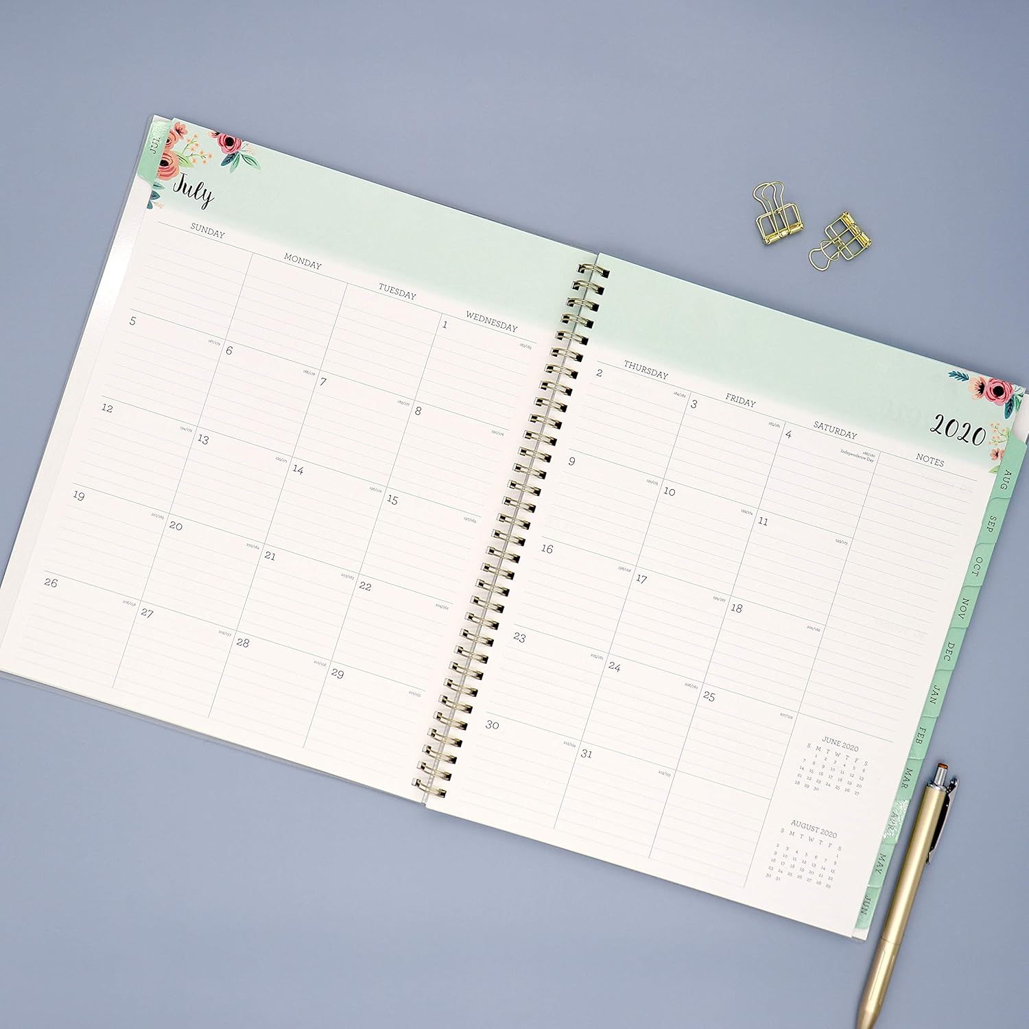 Blue Sky 2020-2021 Academic Year Weekly & Monthly Planner, Frosted Flexible Cover, Twin-Wire Binding, 8.5" x 11", Laurel : Office Products