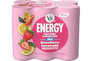 V8 Energy Diet Strawberry Lemonade Juice Energy Drink, 8 fl oz Can (6 Pack)