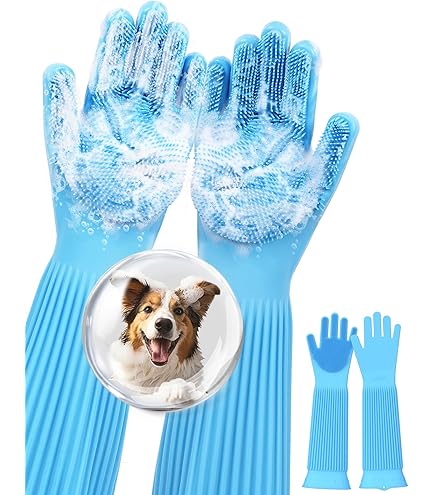 Dog Grooming Gloves Matting HandsOn All-In-One Pet Bathing