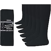 Diamond Star Tube Socks Men 6 Pairs Premium Cushion Cotton Over The Calf Athletic Knee High Socks For Men Big & Tall