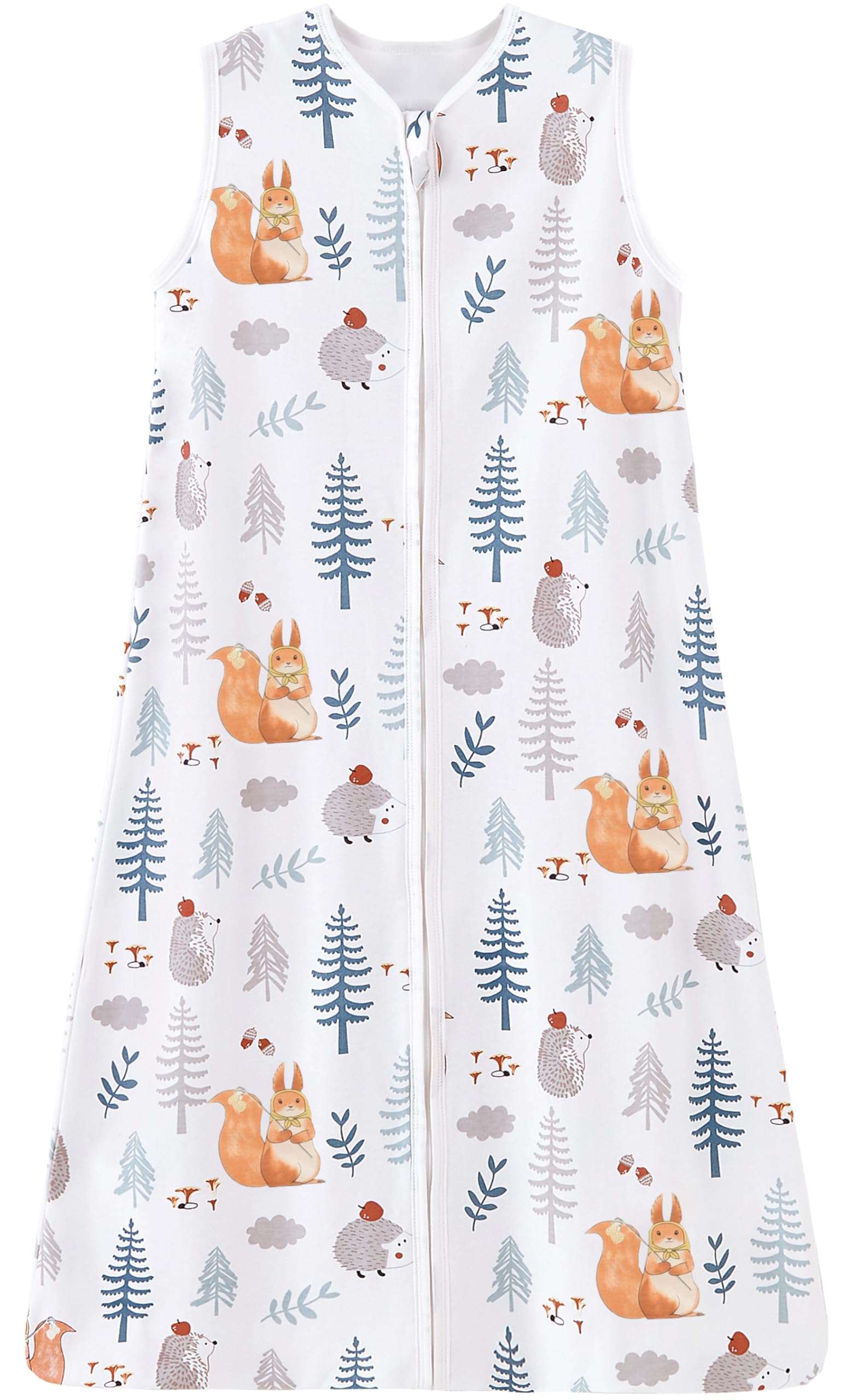 Chilsuessy Baby Sleeping Bag 2.5 tog Toddler Sleeping Bag 100% Cotton Nursery Bedding Kids Wearable Blanket Sleeping Sack for Infant Boys Girls, Squirrel Adventure, 110cm/3-4 Years — image 1