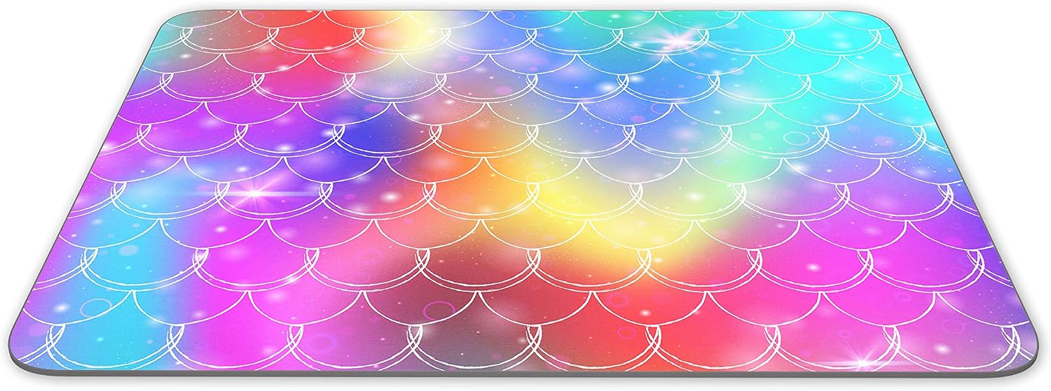 Destination Vinyl Ltd Mermaid's Tail Mermaid Rainbow Glitter Mouse Mat Pad - Fun Computer #14352, Multicolor, 23.5cm x 19.6cm x 5mm - Image 3