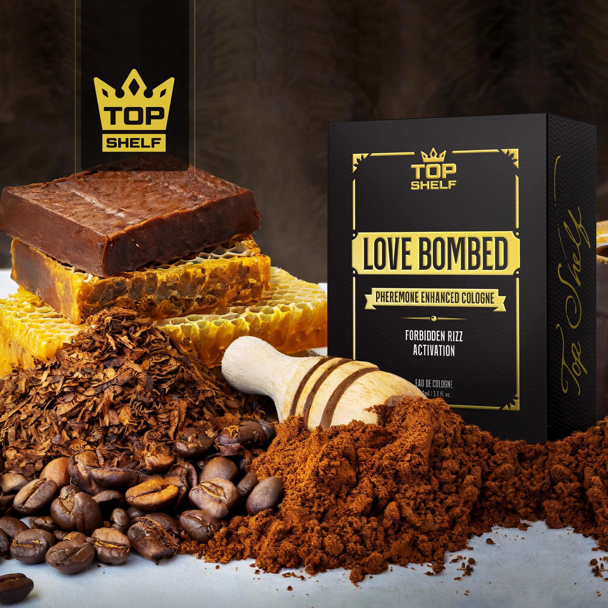 Top Shelf Grind Love Bombed - Pheromone Cologne for Men | Bold Attraction & Confidence | Male Perfume Oil Infused | Long-Lasting Pheromones Spray | Made in USA | 100ml