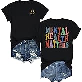 OCURHU Women's Mental Health Awareness Shirt Mental Health Matters Graphic Short Sleeve Tee Tops