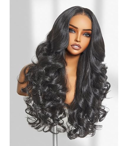 GORGIUS Black Wavy Lace Front Wig – 26 Inch, Glueless, Pre  display picture 3