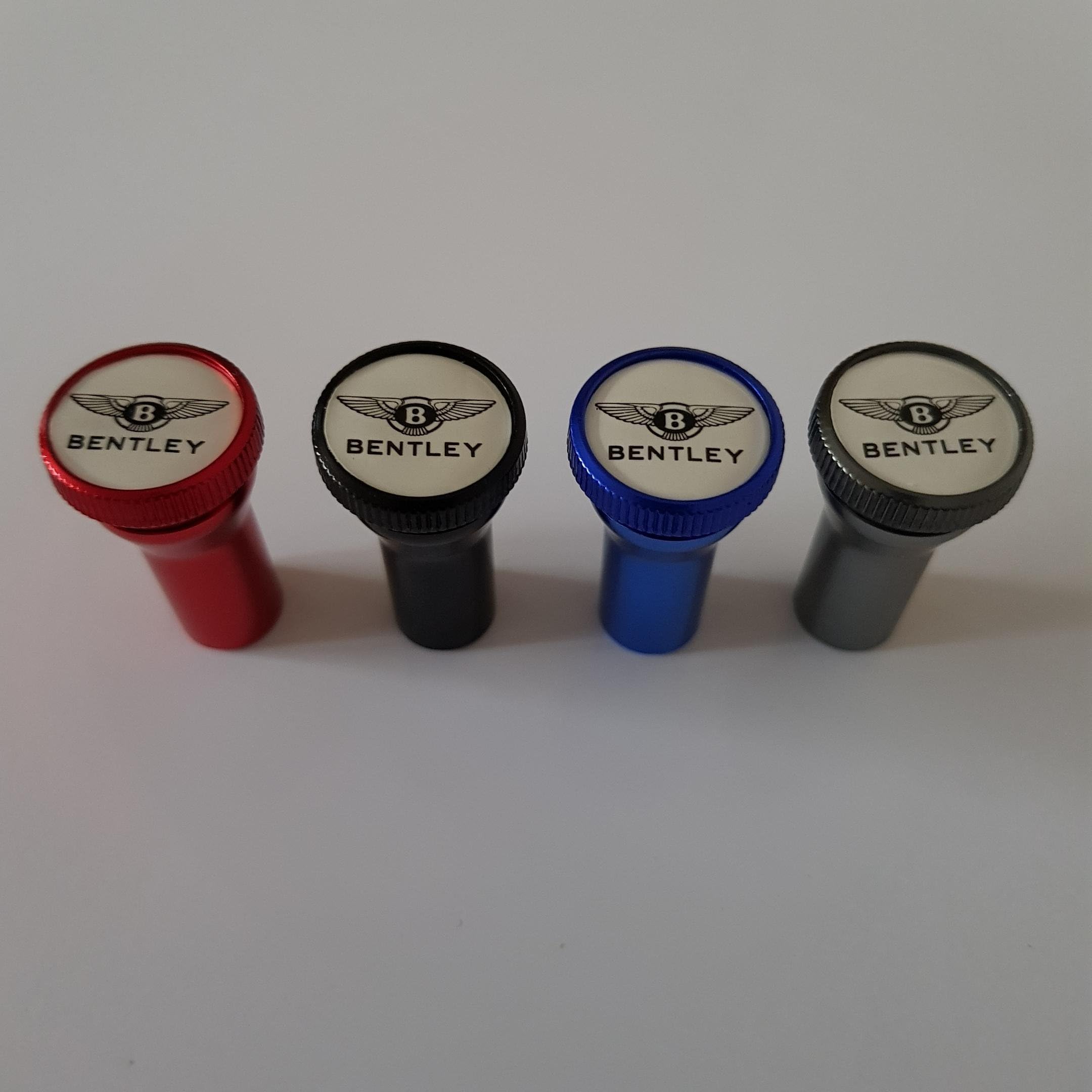 Sportimo Black BENTLEY Huge 15mm logos Premium Alloy Valve Dust Caps with free 27mm Stem covers to match