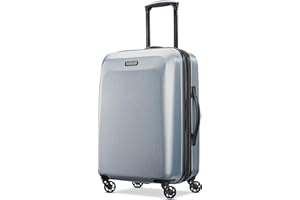 American Tourister Moonlight Hardside Expandable Luggage with Spinner Wheels, Silver, Carry-On 21-Inch