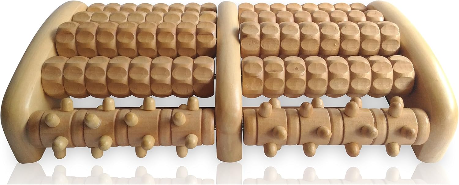 TheraFlow Large Dual Foot Massager Roller - Plantar Fasciitis, Heel, Arch Pain Relief -Enhanced Model 2019- Laminated Foot Chart & Detailed Instructions Included - Stress Relief, Relaxation Gift: Health & Personal Care