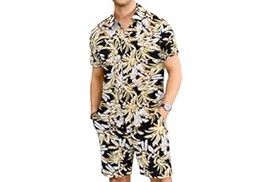 TURRLUDY 2 Piece Hawaiian Outfit Vacation Short Sets Tropical Shorts Set Outfits Casual Breathable Beachwear
