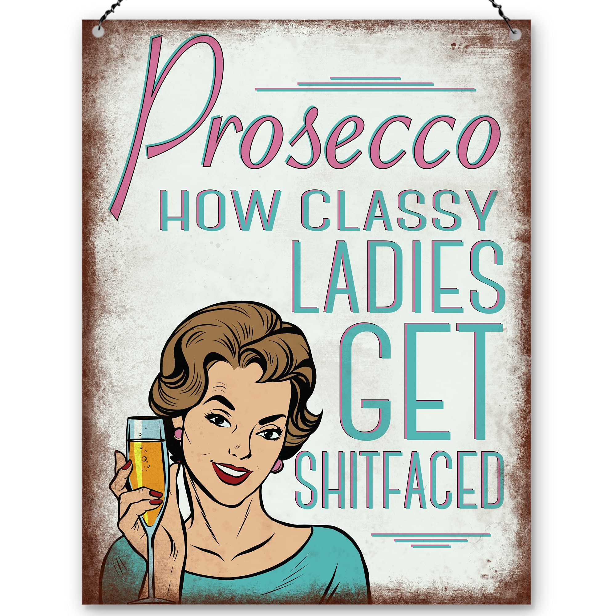 Dorothy Spring Prosecco How Classy Ladies Sarcastic Wall Quote Plaque Metal Sign Size 15x20cm