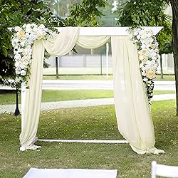 Wedding Arch Draping Fabric, 2 Panels 6 Yards Ivory