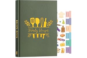 Lanpn Blank Recipe Book Cookbook for 70 Recipes, Waterproof A5 Empty Cooking Journal to Write in Your Own Recipes, Leather Co