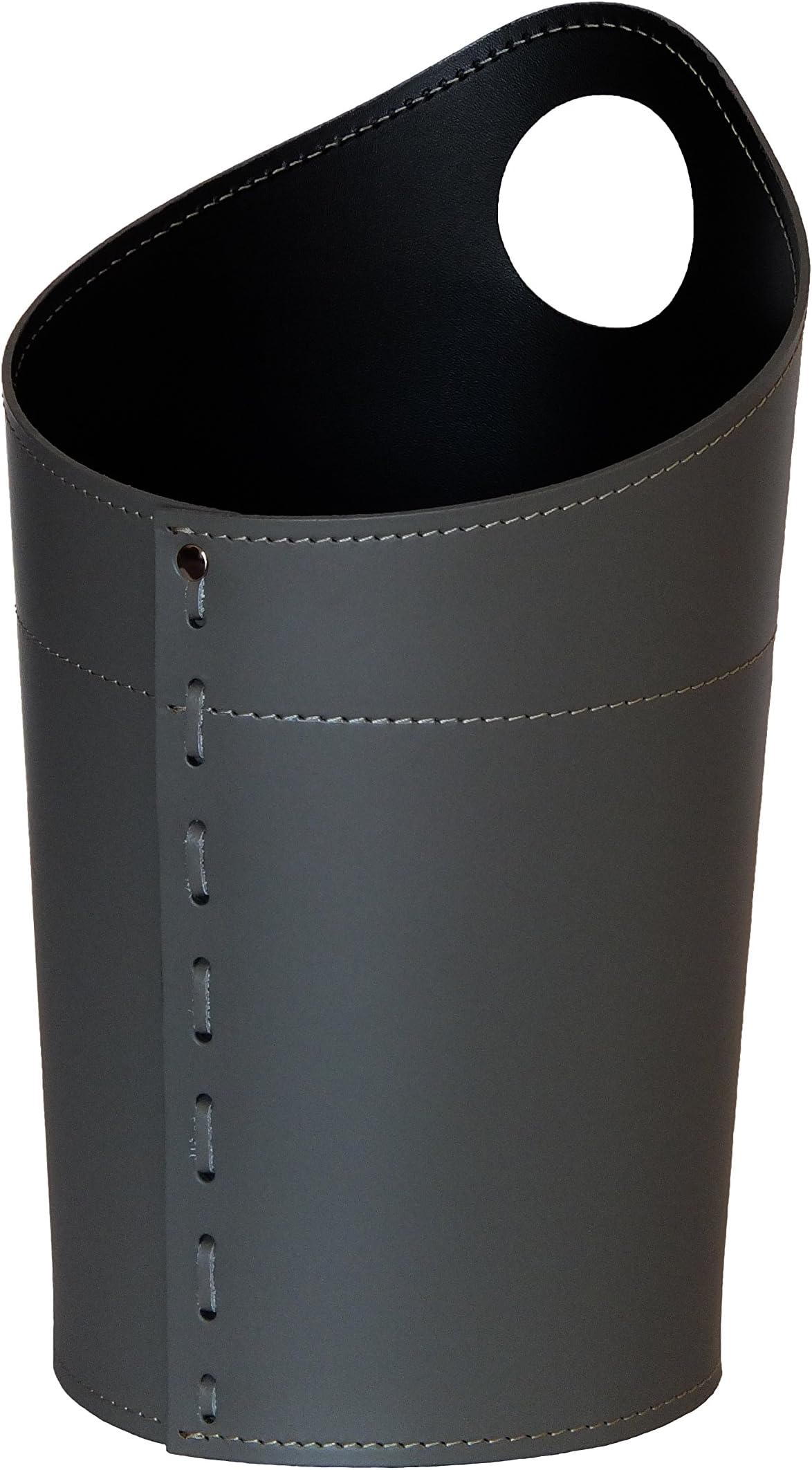 Gavemo AMBROGIO, Waste-paper Basket in leather, Waste Bin, Wastebasket, Wastepaper by Limac Design®, Black