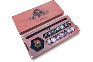 FIRST REIGN Wood DnD Dice Tray | DnD Rolling Tray | Wooden Dice Box for D&D | Perfect D&D Gift for 5E Players | Dice Holder Case for Tabletop Games | Dice Vault | Dungeons and Dragons Accessories (Rosewood)