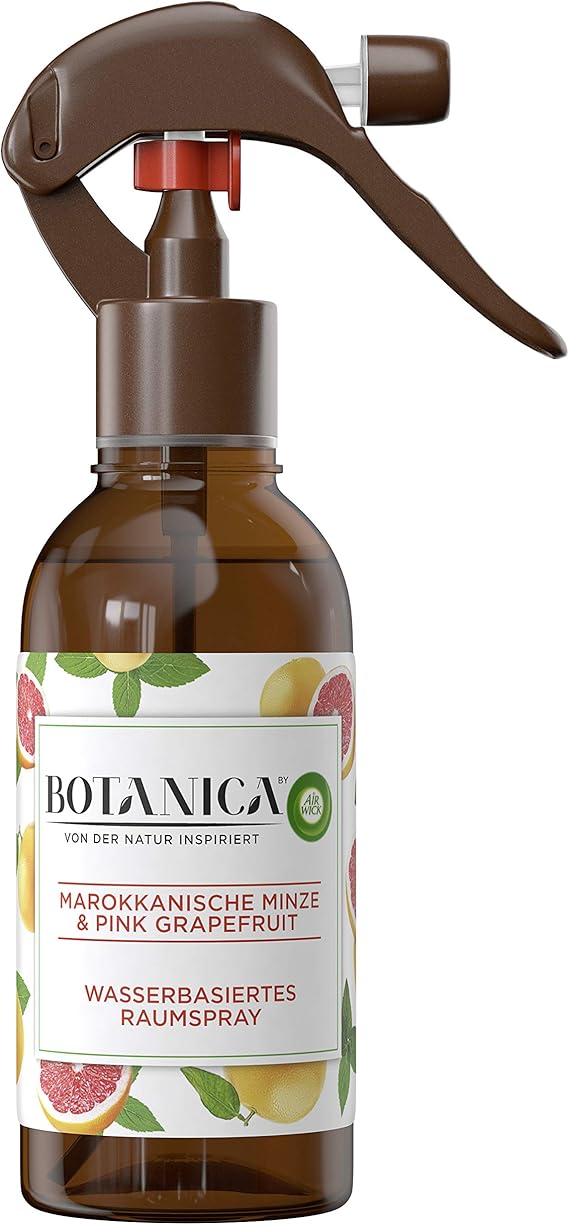 Botanica By Air Wick Spray Profumato Per Ambiente – Menta Marocchina E Pompelmo Rosa – 236 Ml, Base D'Acqua, Oli Essenziali, Senza Gas Propellente