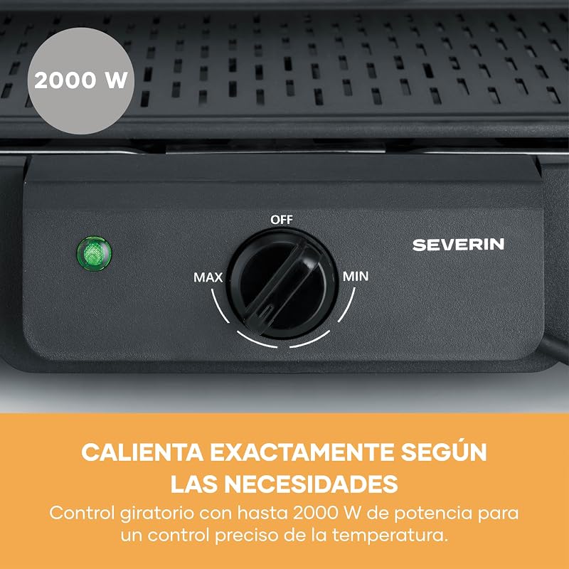 Grelha elétrica de mesa com placa e suporte de alumínio, preta pg 8596