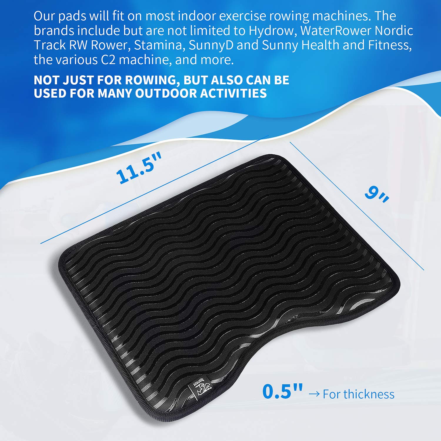 Rower Seat Pad fits Perfectly Over Concept 2 Rower Anti Slip Rowing