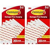 Command Indoor Large Replacement Strips, Holds up to 5 lb, 40 Adhesive Strips &ndash; Damage-Free Wall Hanging Refill, Re-Hang Large Hooks for Home D&eacute;cor and Wall D&eacute;cor