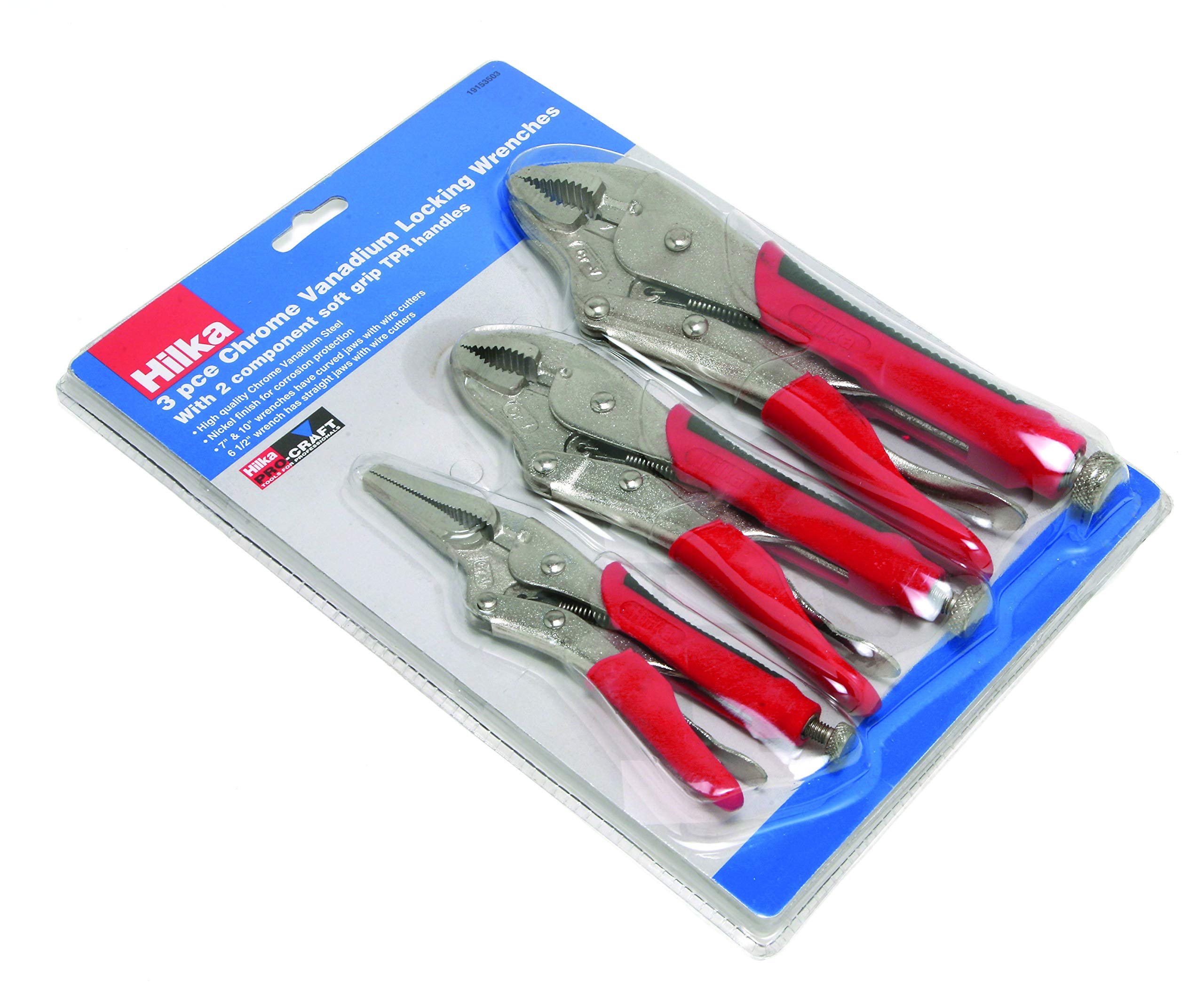 Hilka 19153503 Pro Craft Soft Grip Locking Wrenches (3-Piece)