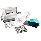 Sizzix 661770 Sidekick Starter Kit - White and Gray with Aqua Cutting Plates, Embossing Pad, Embossing Folders, Dies and Stamps-Item, White/Gray