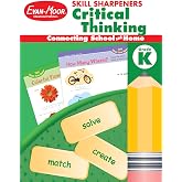 Evan-Moor Skill Sharpeners Critical Thinking, Kindergarten Workbook, Problem Solving Skills, Activities, Higher-Order, Open-Ended Questions and Challenges, Science, Math, Social Studies, Language Arts