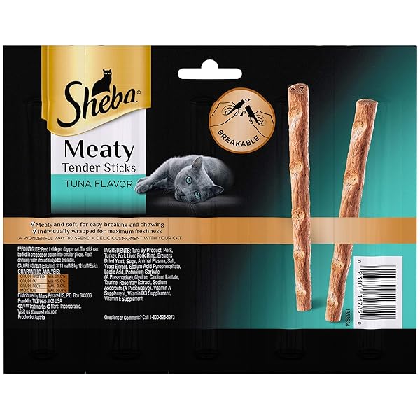 SHEBA MEATY TENDER STICKS TUNA FLAVOR CAT TREATS, 0.7 OZ.