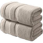 REDKISS 100% Cotton Bath Towels Set of 2, Extra Large Bath Sheets 35 X 70 Inches, 800 GSM, Quick Dry, Ultra Soft & Super Absorbent Bathroom Towel Sets for Bathroom, Gym, Spa, Pool & Hotel, Camel