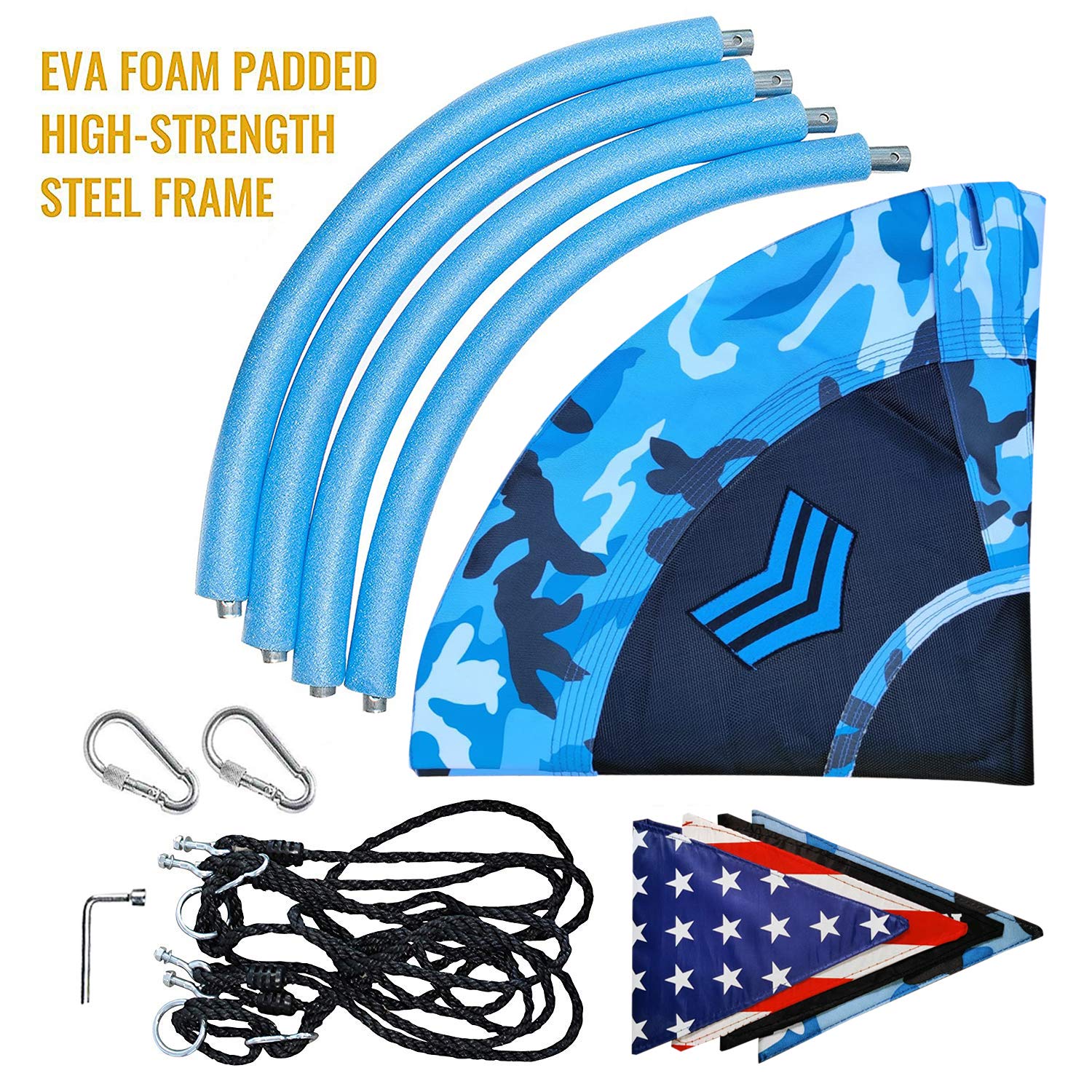 Royal Oak Giant 40 Inch Flying Saucer Tree Swing, Bonus Protective Swing Cover and Flags, 700 lb Weight Capacity, Easy Install, Steel Frame