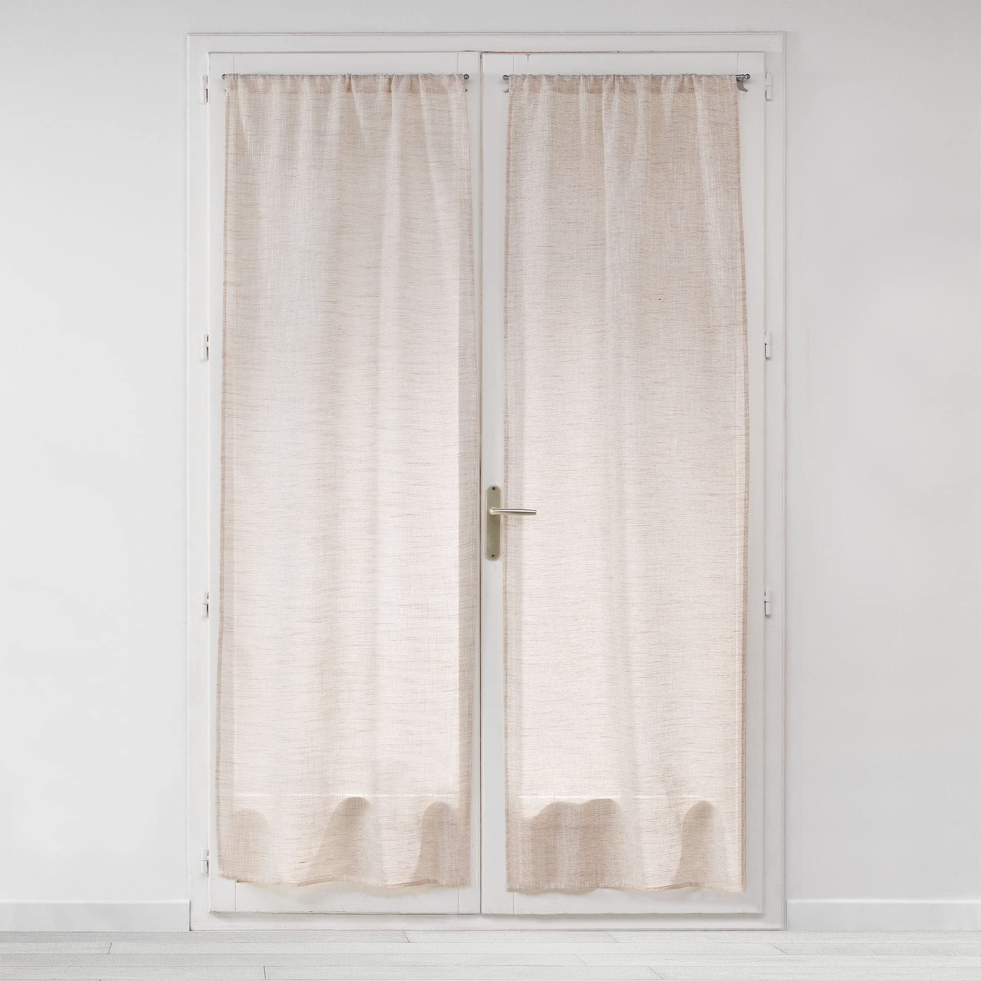 Douceur d'interieur Milza Pair of Straight Curtain Rods, Beige, 2 x 70 x 200 cm