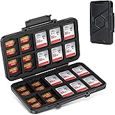 Large Capacity Memory Card Case for 20 SD &amp; 40 TF Cards,Compact &amp; Portable | SD SDHC SDXC TF Micro SD Card Holder Organizer Storage Box Container, Anti-Shock Anti-Dust,Ergonomic Locking Systerm