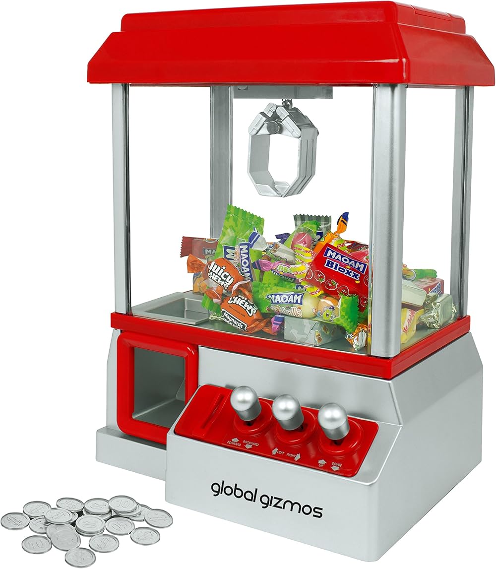 Global Gizmos Retro Claw Machine Toy | Candy Grabber Arcade Game for Kids