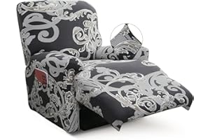 Iauddy Recliner Slipcover-Stretch Soft Slip Reclining Chair Slipcovers 4-Pieces Furniture Protector for Recliner with Pocket Fitted Sofa Couch Cover Lazy Boy Chair Cover
