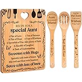 Gifts for Aunt - "Recipe for a Special Aunt" Aunt Birthday Gifts Cutting Board Set, Bamboo-Made Engraved Utensil Set, Aunty Birthday Gifts