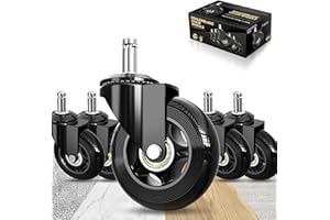 Soontrans Office Chair Wheels,Set of 5,Rollerblade Wheels Replacement for Office Gaming Chairs Caster Wheels for Carpet,Wood Floors,Heavy Duty Computer Chair Wheels,NOT Compatible for IKEA