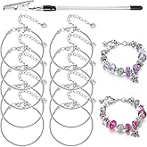 10 Pcs Snake Chain Charm Bracelet Chains with Bracelet Helper 3mm Adjustable Snake Charm Bracelet with Heart Lobster Clasp Extender Chain DIY Bracelet Chains for Women Gifts Jewelry Making Supplies