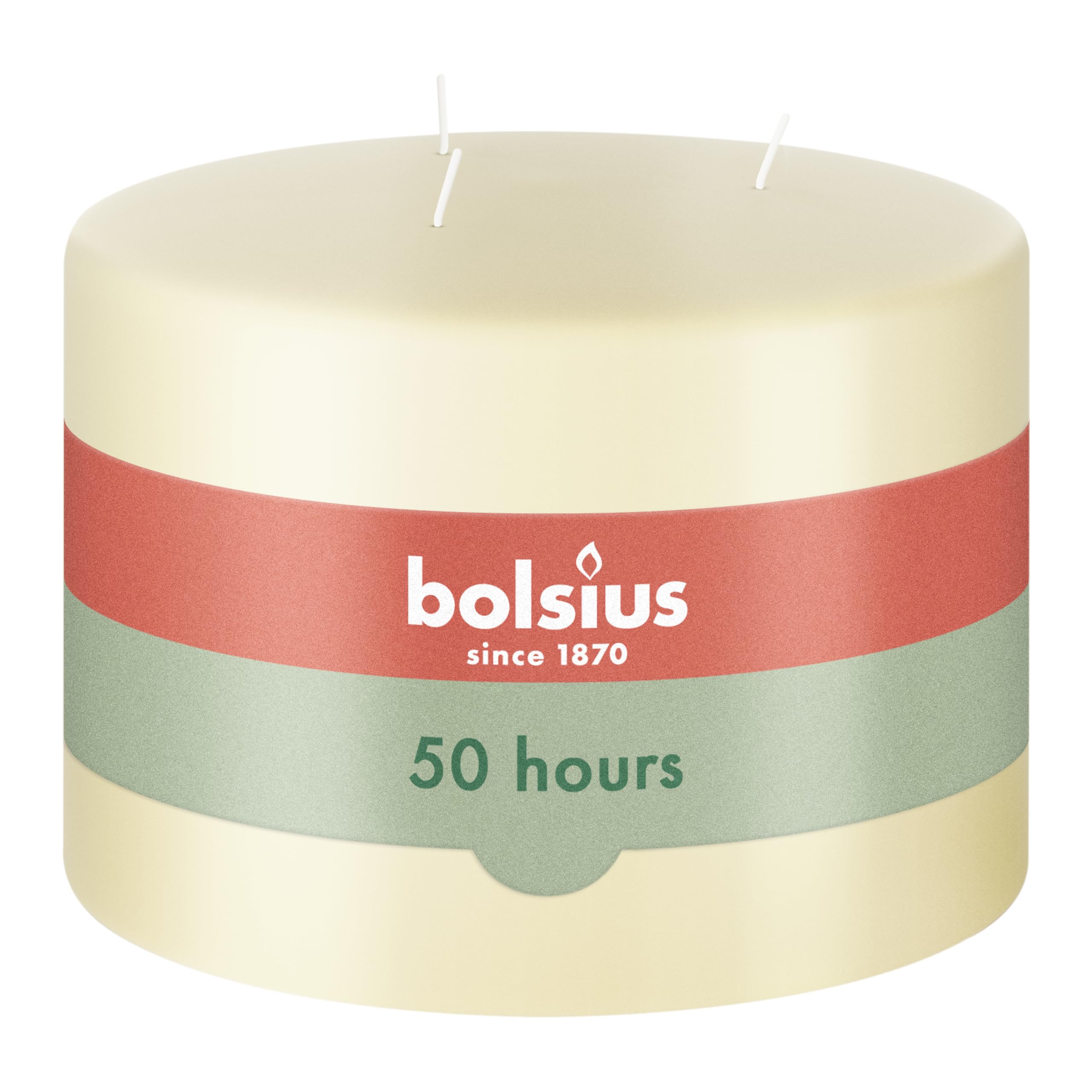 BOLSIUS Large 3 wick Candle, 10 x 15 cm , "Ivory" 103618810105