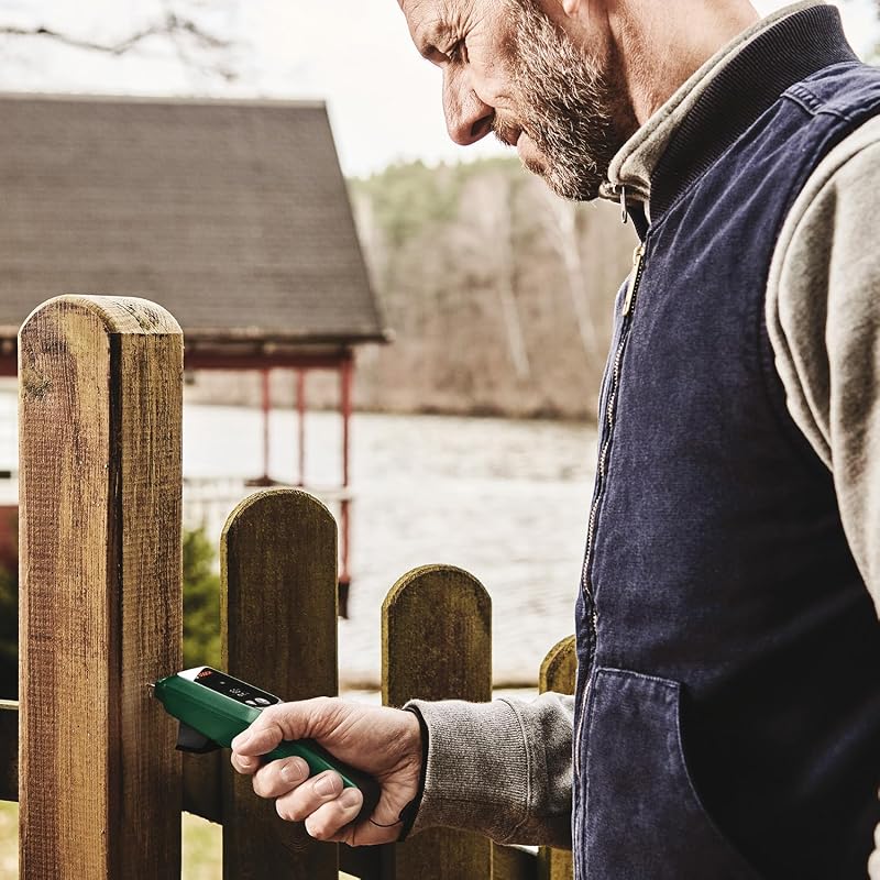 Humidimètre UniversalHumid (résultats précis grâce à la sélection du groupe de bois et aux témoins lumineux LED pour une interprétation facile, dans boîte carton pour e-commerce)
